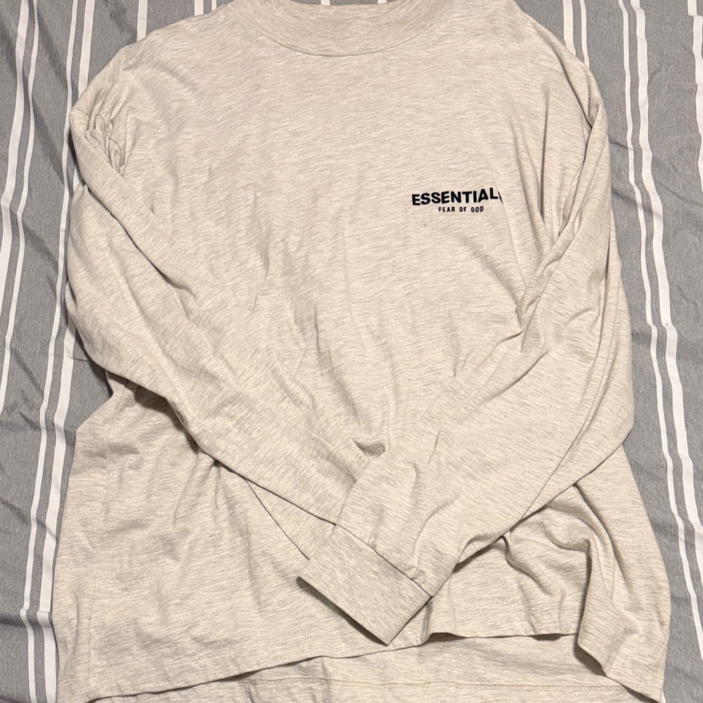 Essentials Cream Long Sleeve Tee